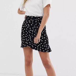 ASOS Mini Wrap Skirt in Polka Dot Print